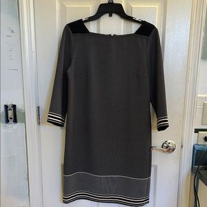 Ann Taylor Black and White Long Sleeve Dress